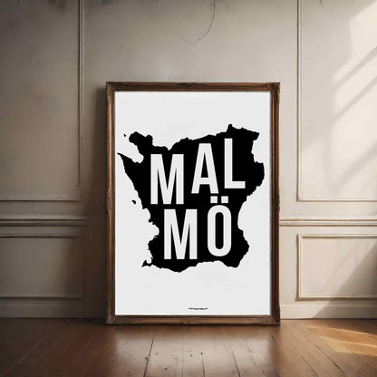 Malmö Big Text Map Poster