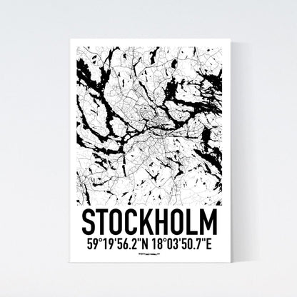 Stockholm Coordinates Map Poster