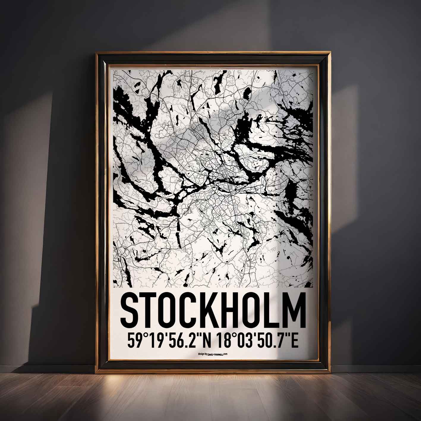 Stockholm Coordinates Map Poster