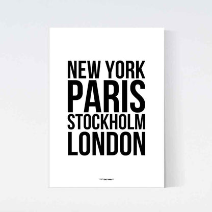 World Cities Text Poster